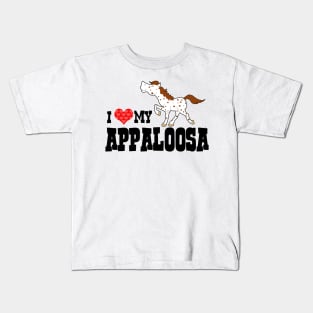 I Love My Appaloosa Red Roan Appy Horse Kids T-Shirt